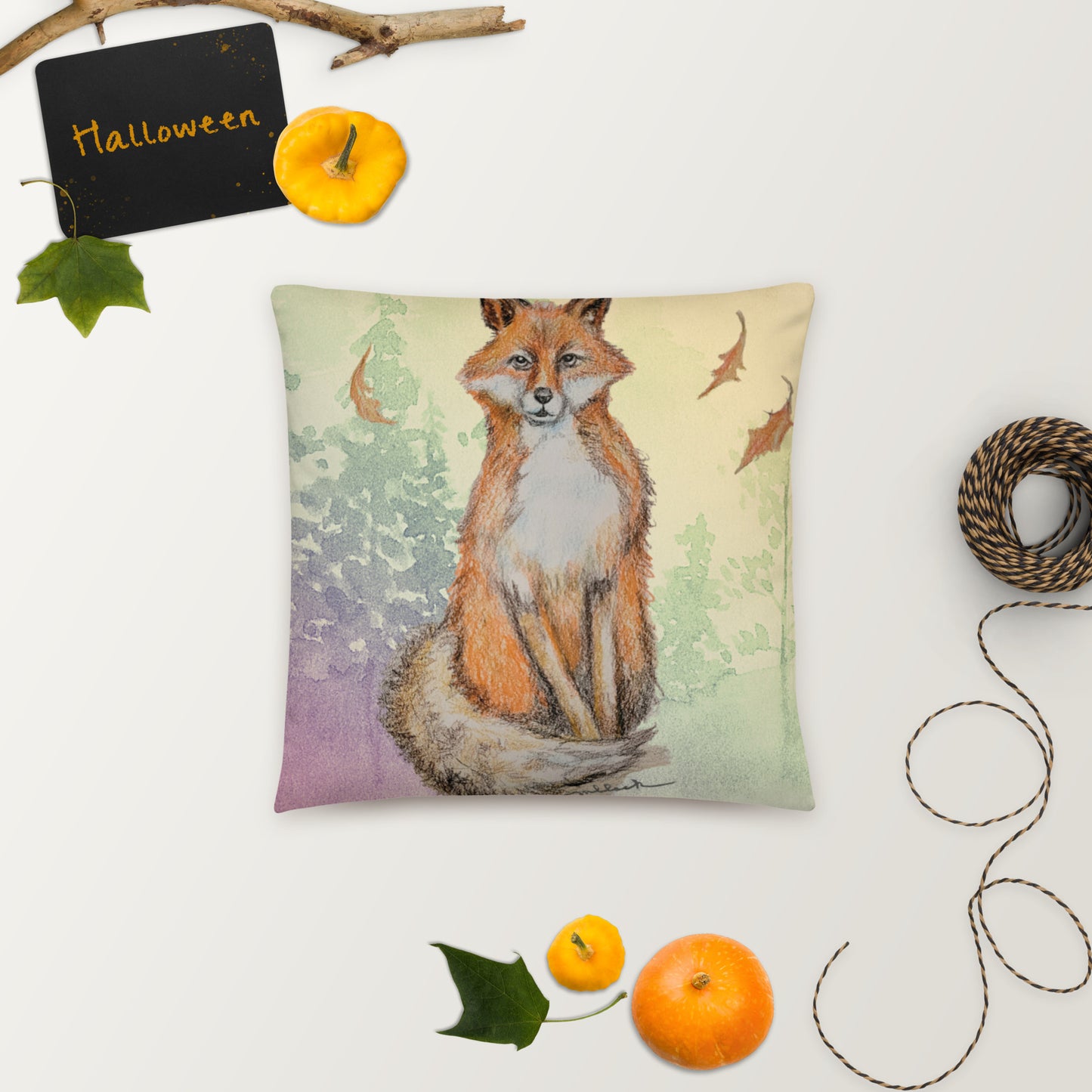 Colorful Fox 2 by MAS Basic Pillow