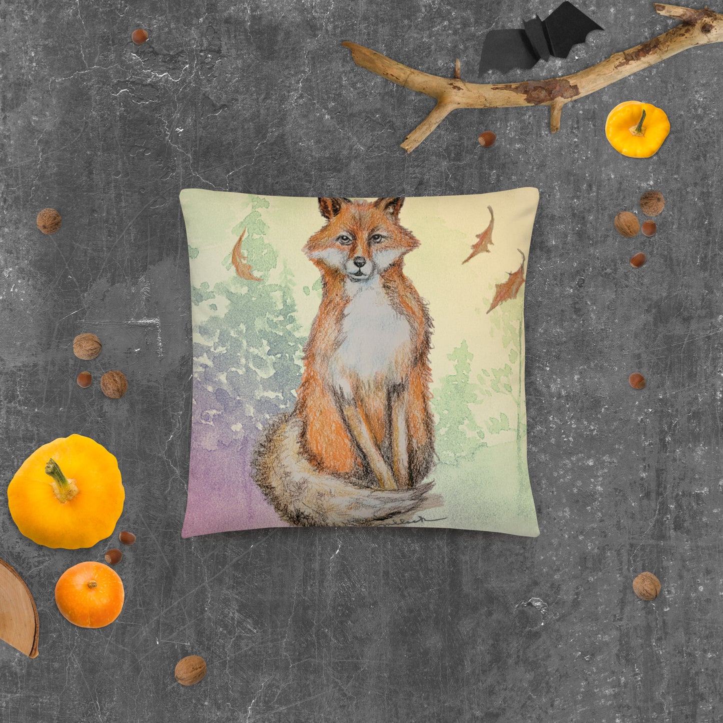 Colorful Fox 2 by MAS Basic Pillow