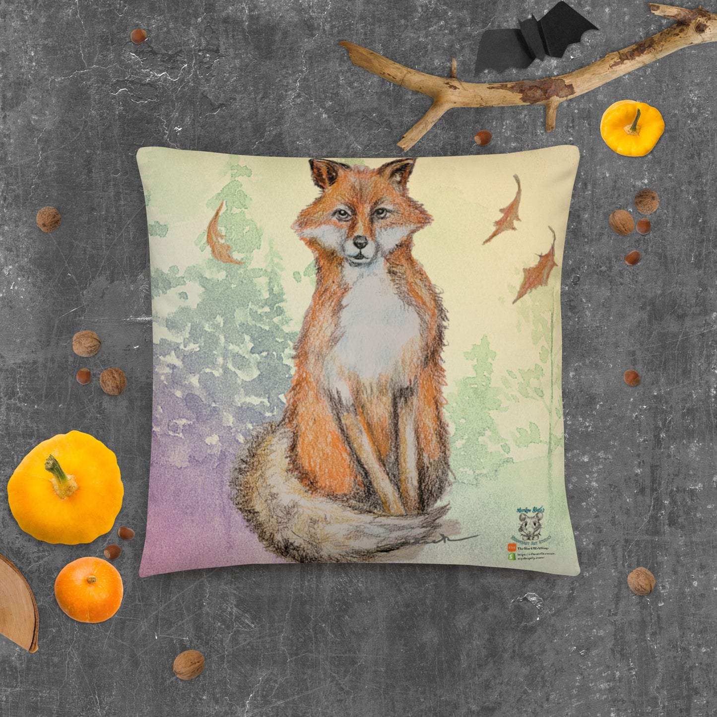 Colorful Fox 2 by MAS Basic Pillow