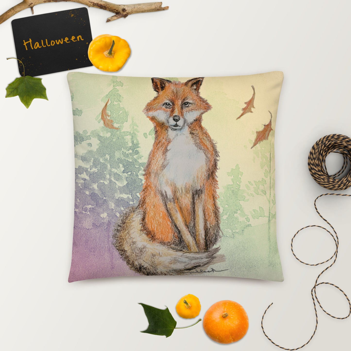 Colorful Fox 2 by MAS Basic Pillow