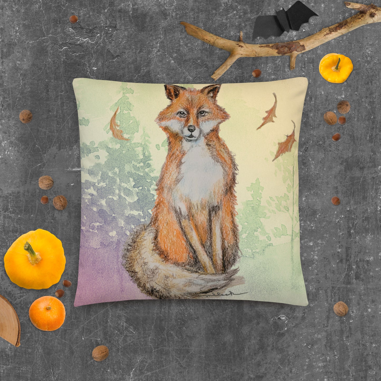 Colorful Fox 2 by MAS Basic Pillow